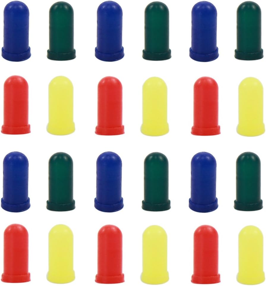 XPT01 100pcs Blue/Red/Yellow/Green Caps/Covers for 3mm Grain of Wheat Bulbs LEDs for Model Train Layout New