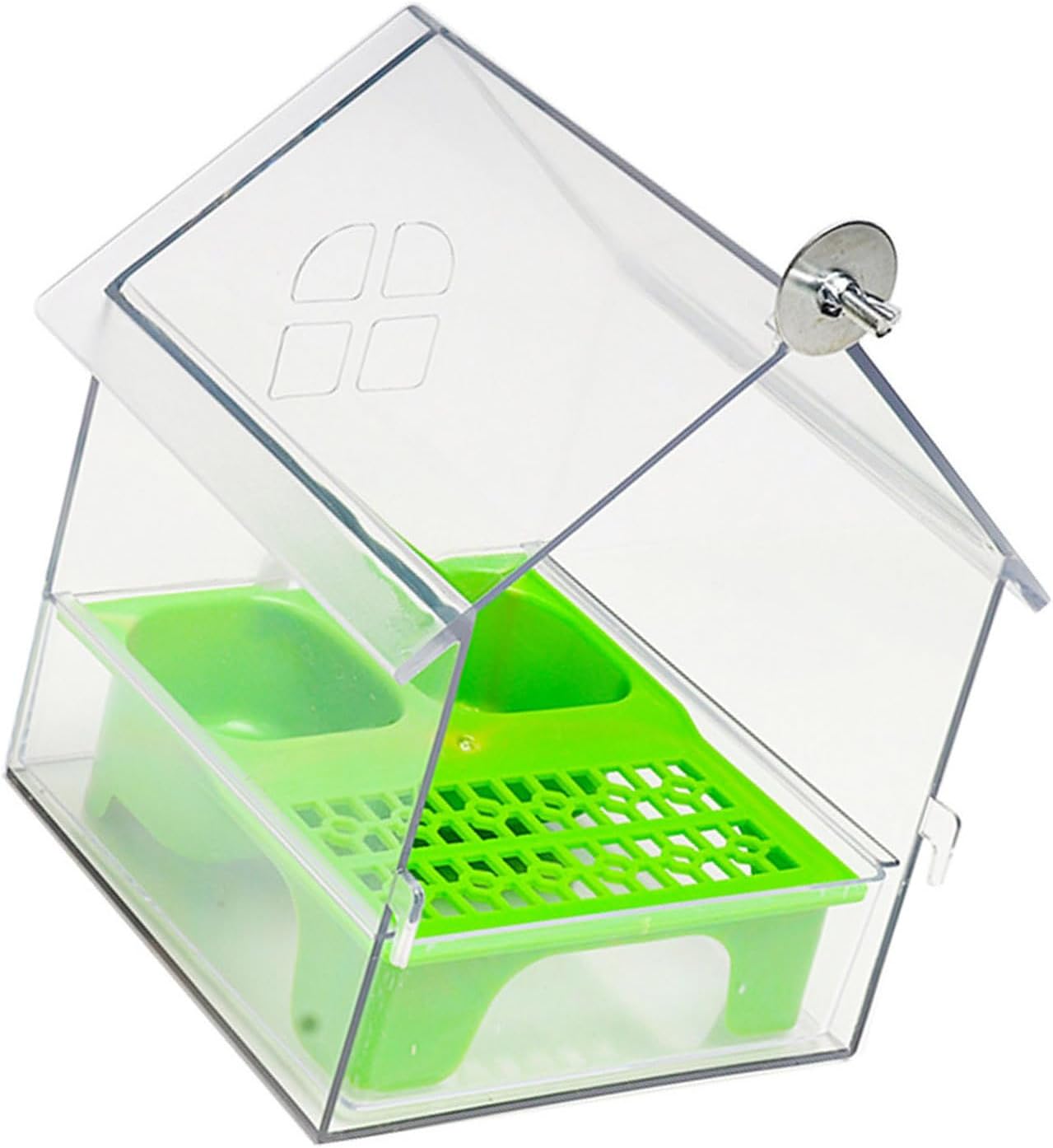 Space Saving External for Cages Food Container Pet Feeding Removable Tray Spill Bird Food Container