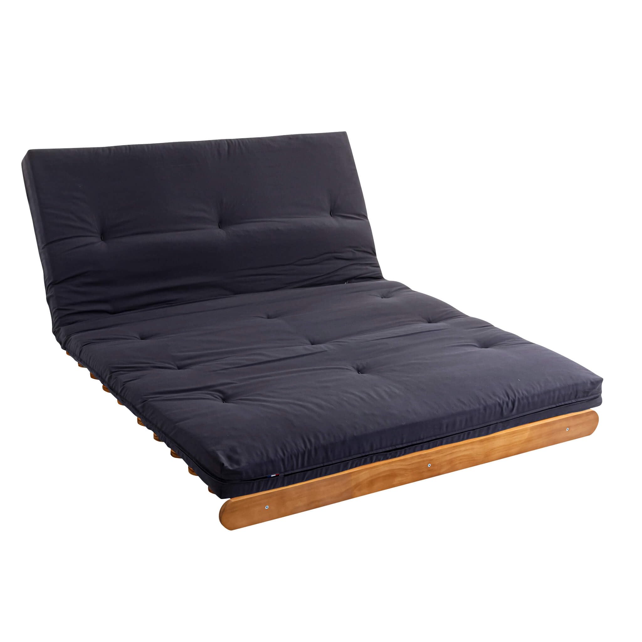 Terre de Nuit Matelas futon Anthracite en Coton 160x200