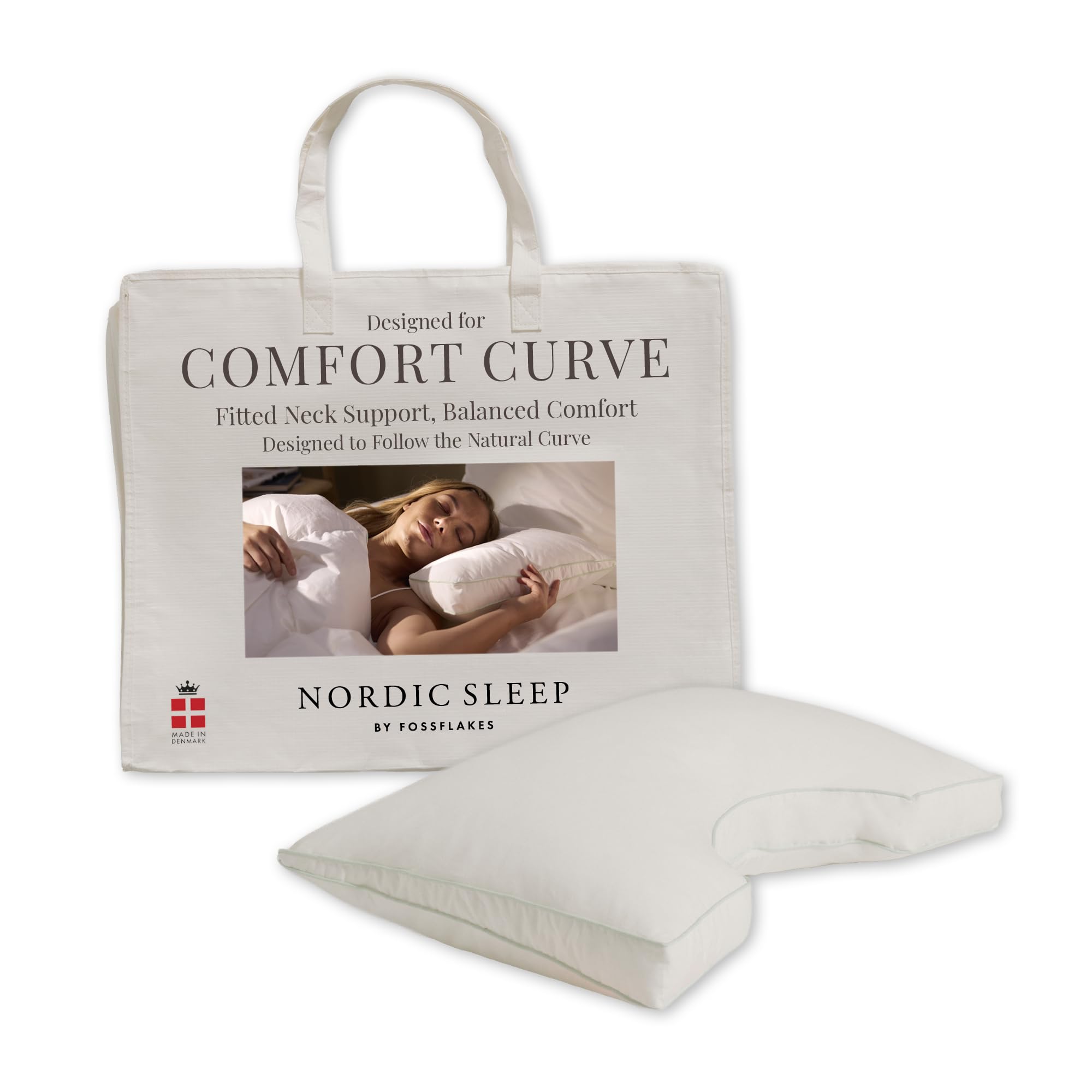 Fossflakes Poduszka pod szyję Comfort Curve 16 x 24, mocne uniesienie