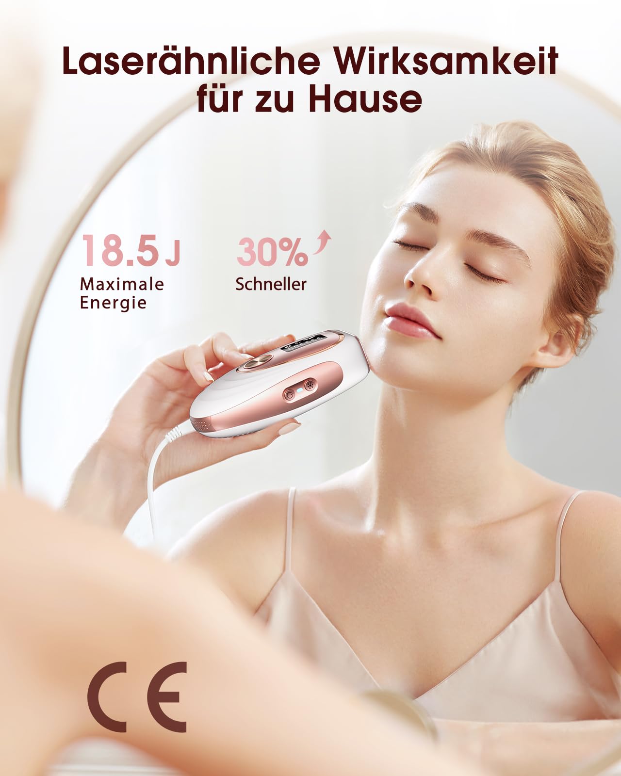 Haarlosy IPL Geräte Haarentfernung mit Kühlfunktion, 999,900 Lichtimpulse, 5 Energiestufen Schmerzfreie IPL Haarentfernung Laser Hair Removal für Frauen, Männer, Intimbereich, Körper und Beine - Rose - 4
