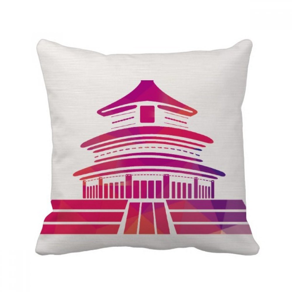 Oreiller de décoration carré 40x40cm multicolore avec motif chinois traditionnel