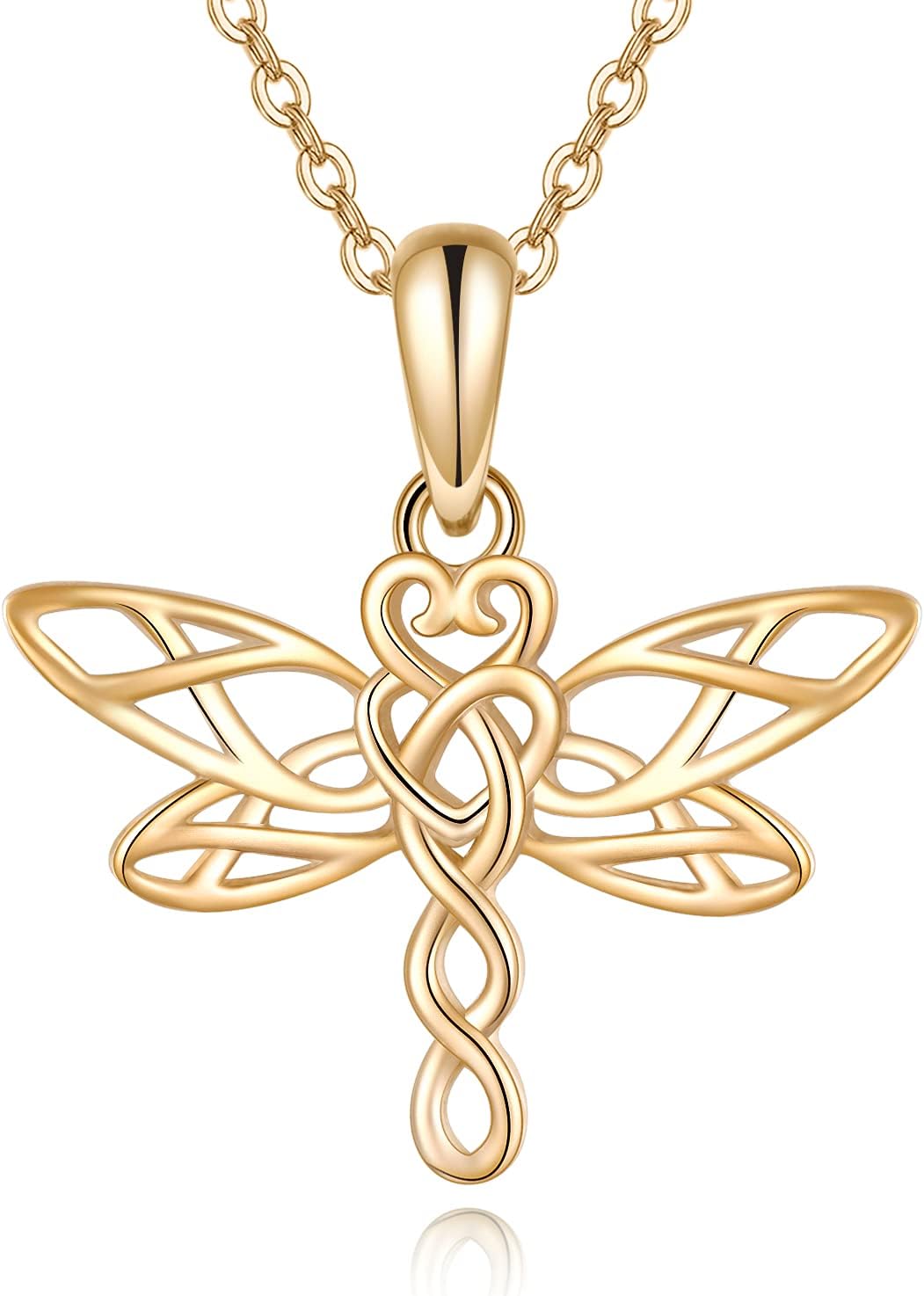 KECHO 14K Gold Red Cardinal/Hummingbird/Ladybug/Dragonfly Necklace Gifts for Women Pendant Memorial Jewelry