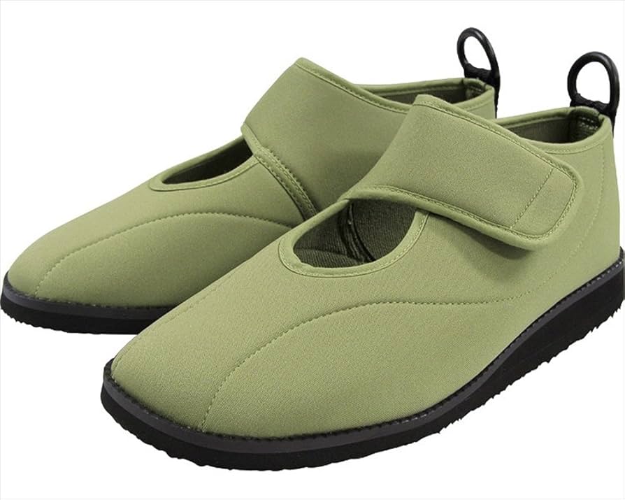 【アスティコ　すたこらさんソフト】　室内外用モスグリーン介護用シューズ Amazon | すたこらさんソフト07 着脱 簡単 介護シューズ 25cm