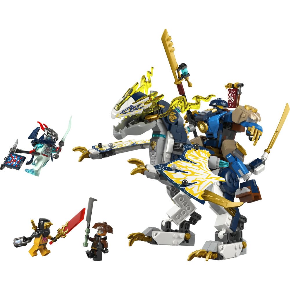 LEGO NINJAGO Mech smoczego jeźdźca Rogue’a 71843 | mech ninja, zabawka akcji, prezent dla chłopca i dziewczynki 8+, bitwa ninja, 584 elementy