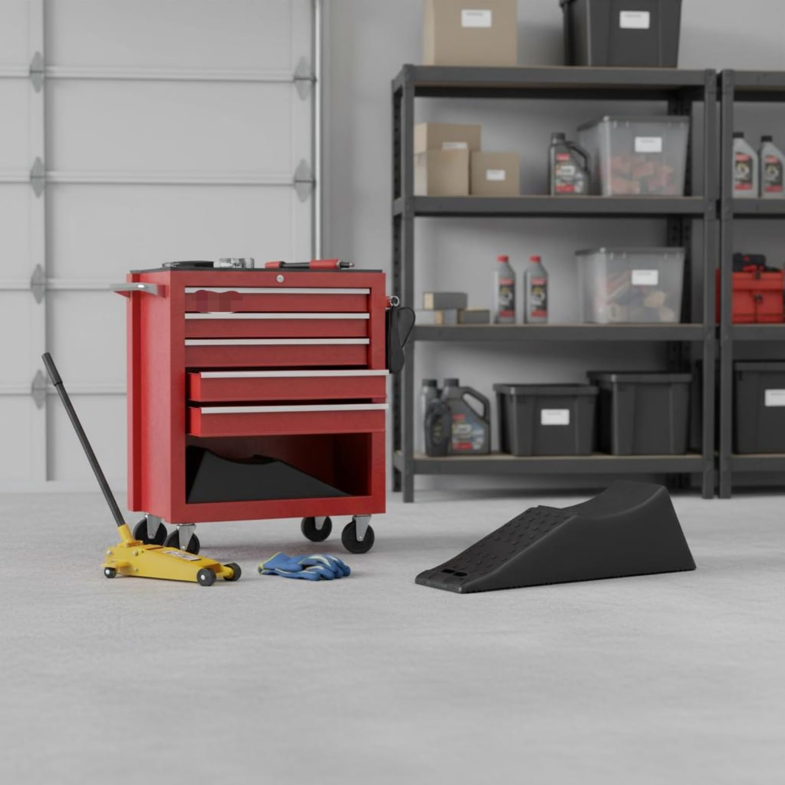 Tope de Rueda Antideslizante Mejorada Calzo Goma con Relieve Tamaño Compacto Accesorio Aparcamiento para Remolque, Autocaravana, Camión