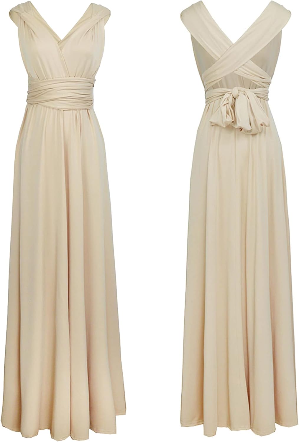 Sexyshine Women's Backless Gown Dress Convertible Multi-Way Wrap Halter Cocktail Dress Bandage Bridesmaid Long Dresses - Image 3