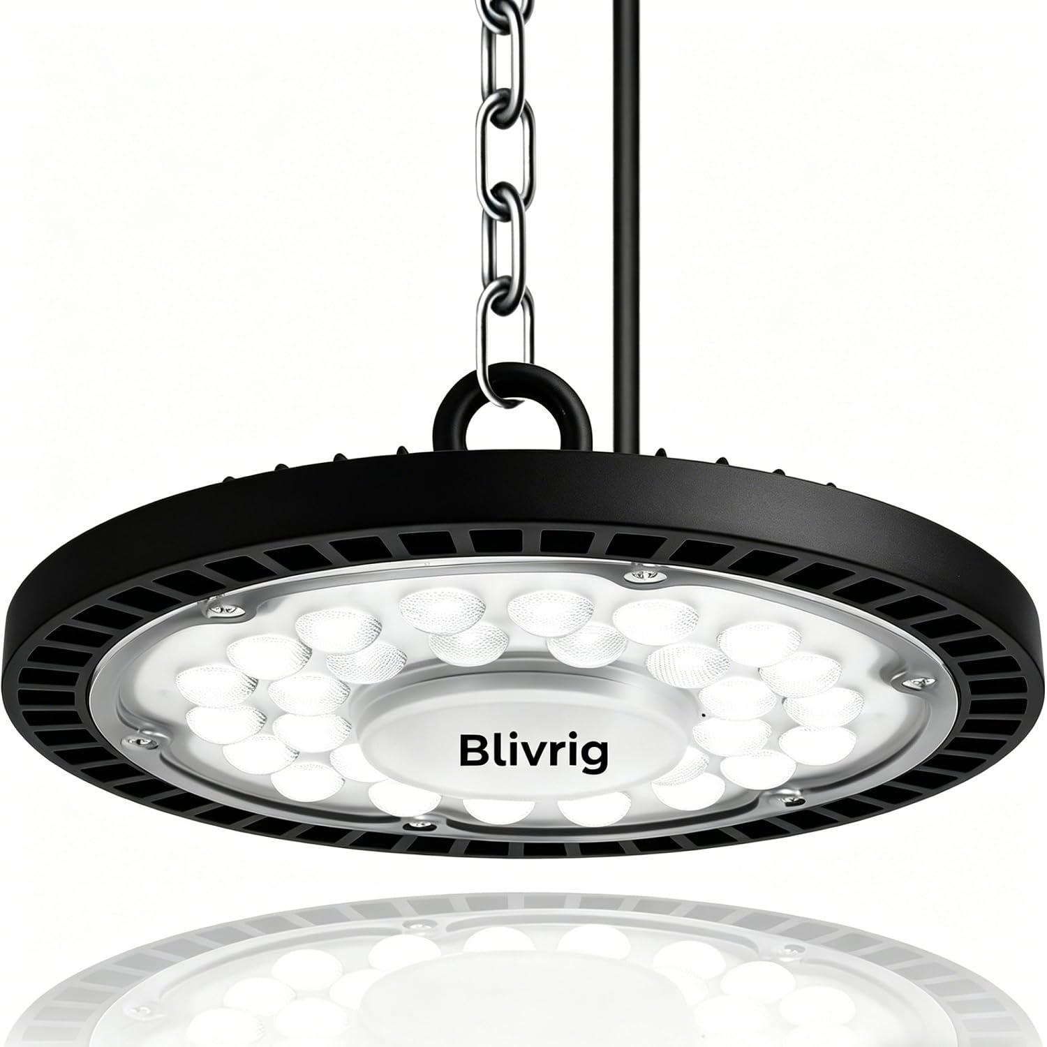 Blivrig 200W UFO LED High Bay Light 6500K Cold White Outdoor Indoor, Super Bright 20000LM Industrial Spot Light 230V, Commercial Lighting, for Garage Gym Shop Workshop