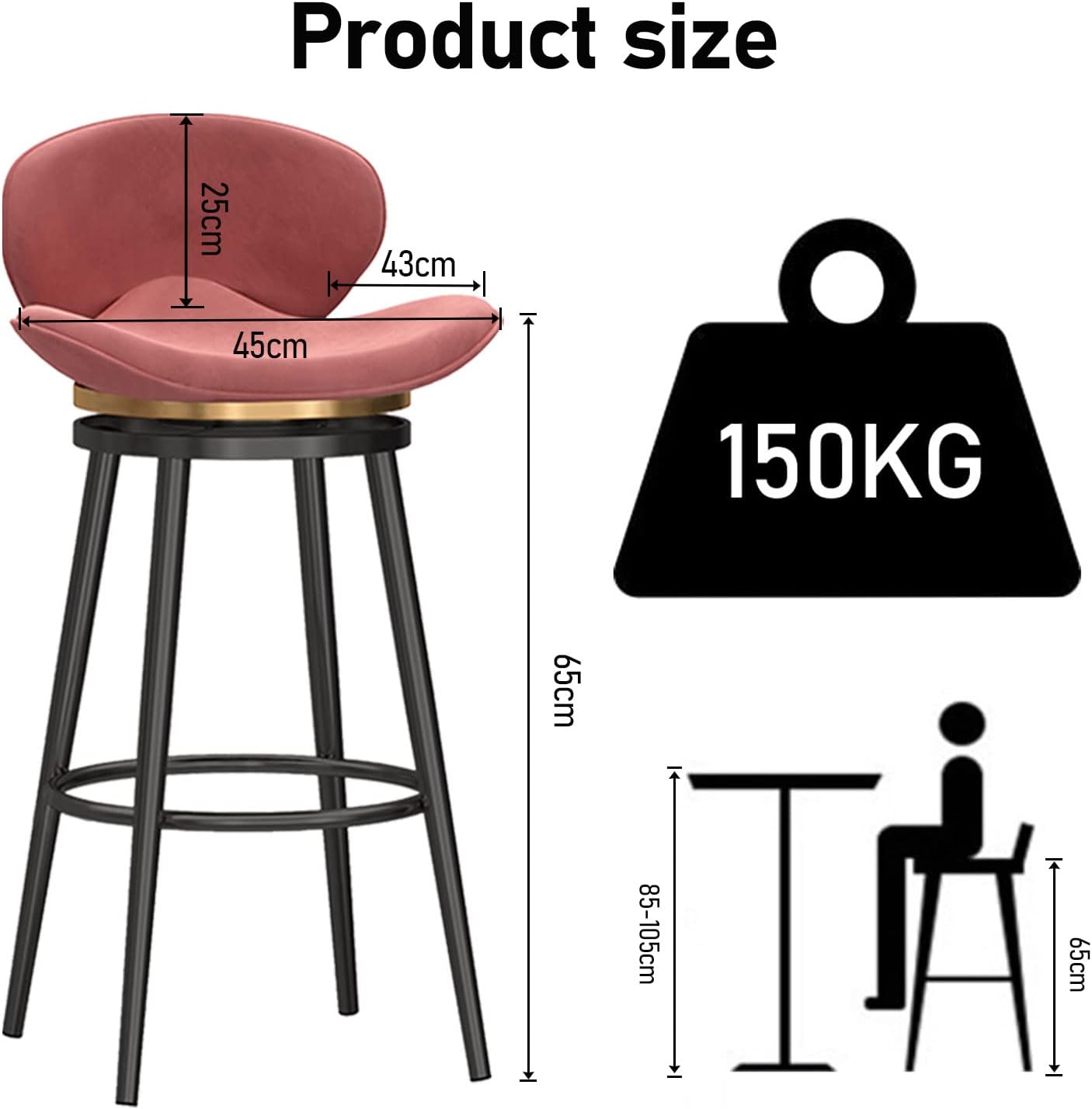 専用①】赤ベルベット カウンターチェア 2脚セット おしゃれ 固定式