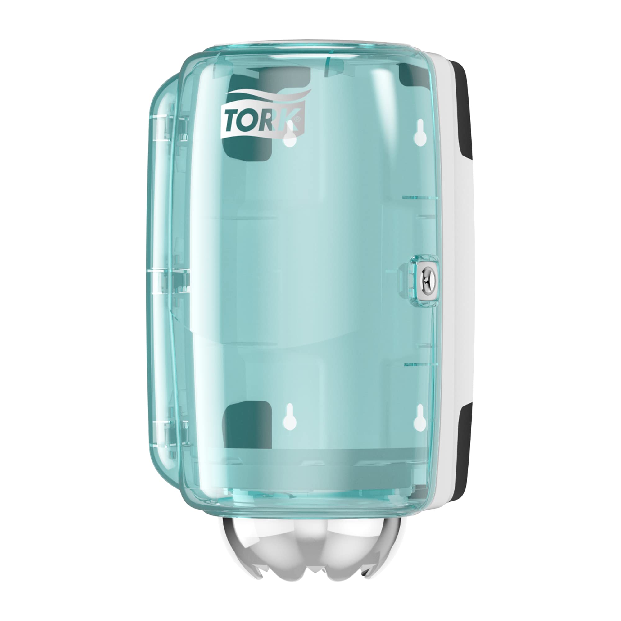 Tork 658000 Mini Innenabrollungsspender für M1 Papierwischtücher & 120123 Standard Papierwischtücher für M1 Mini Spender mit Innenabrollung - Weiß, 1-lagig & ungeprägt - 11 Rollen x 120 Meter(21,5 cm)