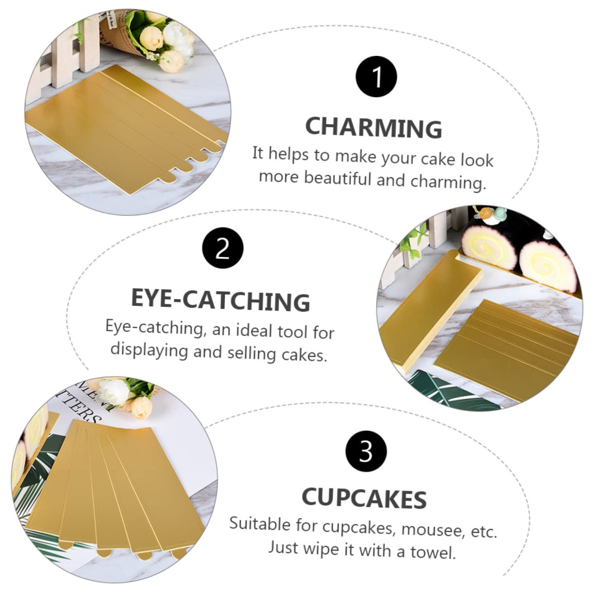 STOBAZA 100pcs Dessert Cardboard Base Cake Board Round Base Paper Cake Board Bottom Luxury Decor for