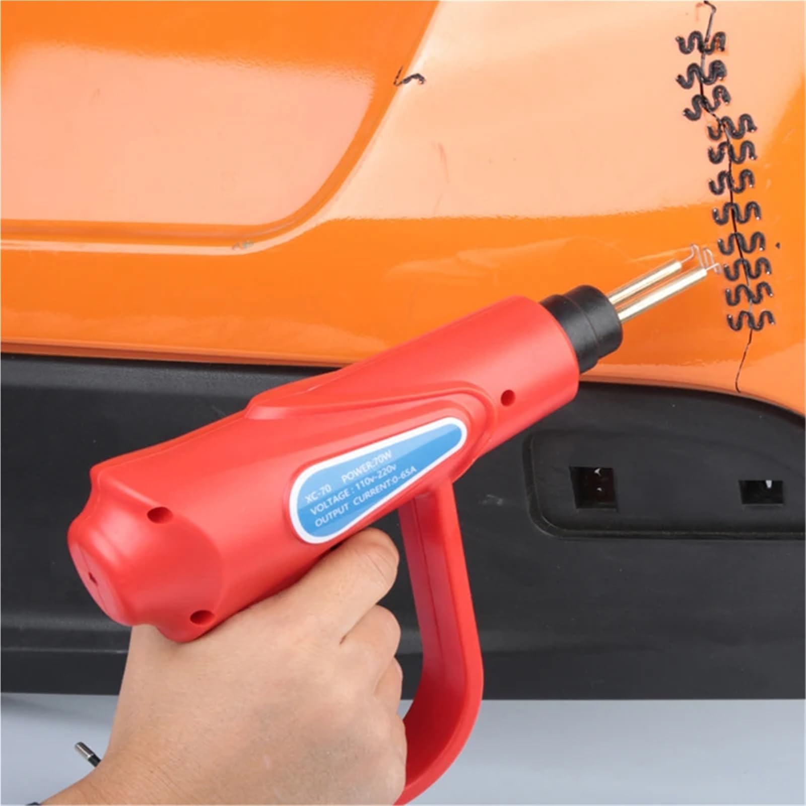 Zgrzewarka do plastiku Maszyna do spawania tworzyw sztucznych Lutownica 70W Zestaw narzędzi naprawy zderzaków samochodowych Zgrzewarka punktowa Pistolet PVC(1000 Pcs No Box2)