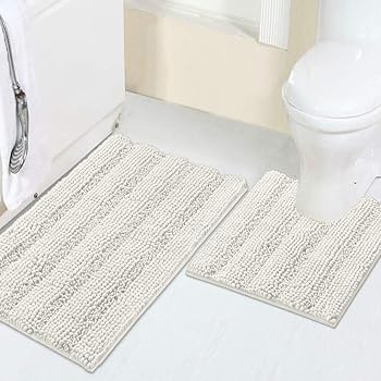 Amazon Com Luxury Chenille Bath Rug Sets For Bathroom Extra Absorbent Bath Mat With Toilet Floor Rug Non Slip Machine Washable Shaggy Carpet Rug Soft Plush Rugs For Tub Shower 20 X 32 20 X 20