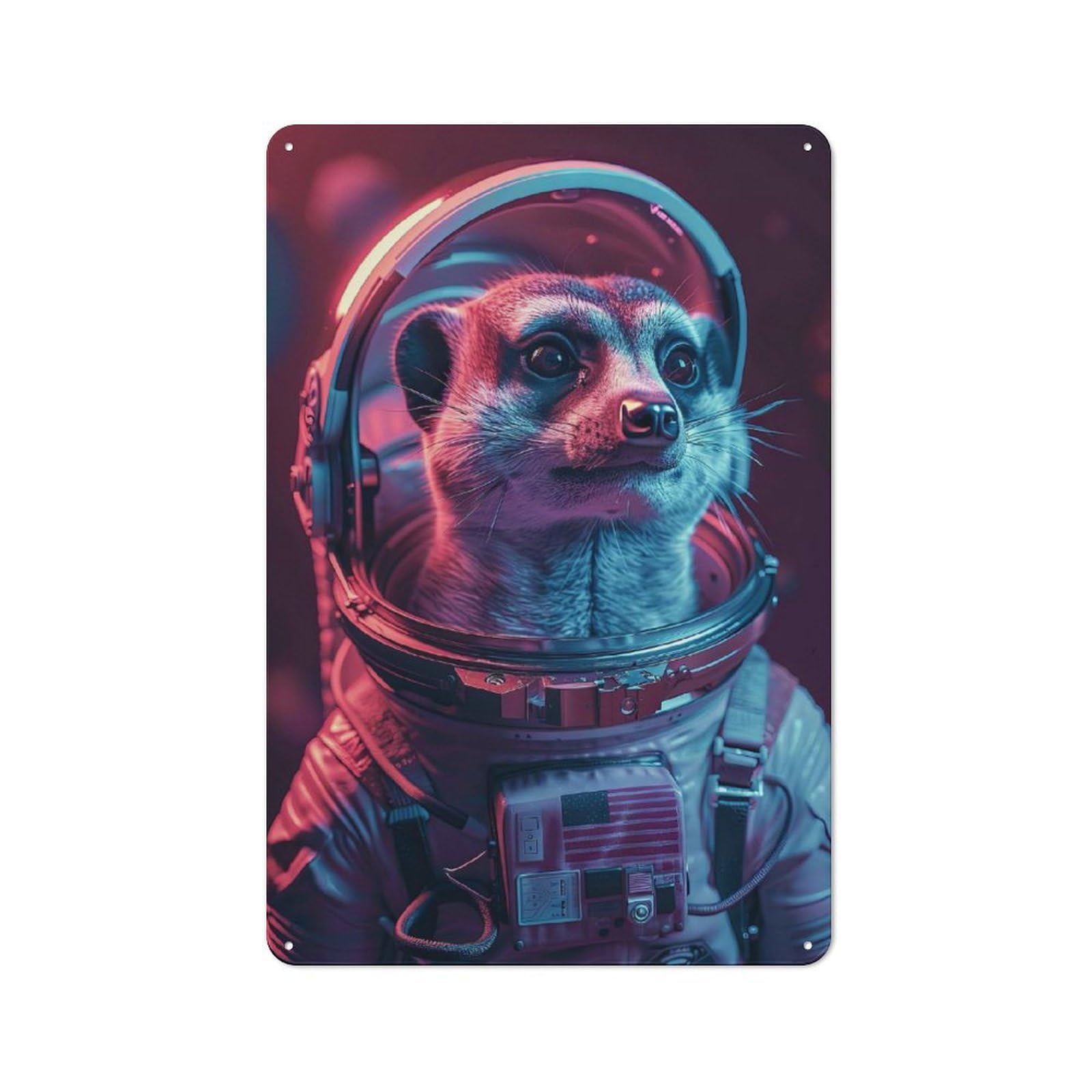 Junmoney Style-14 Meerkat Rustic Printed Metal Sign 30X20cm For Garage Or Workshop, For Garage, Workshop And Man Cave Decoration