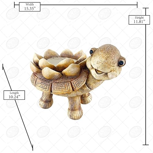 Miniatura 4 de Red Carpet Studios Macetero compuesto 3D para interiores y exteriores, mediano, tortuga de madera