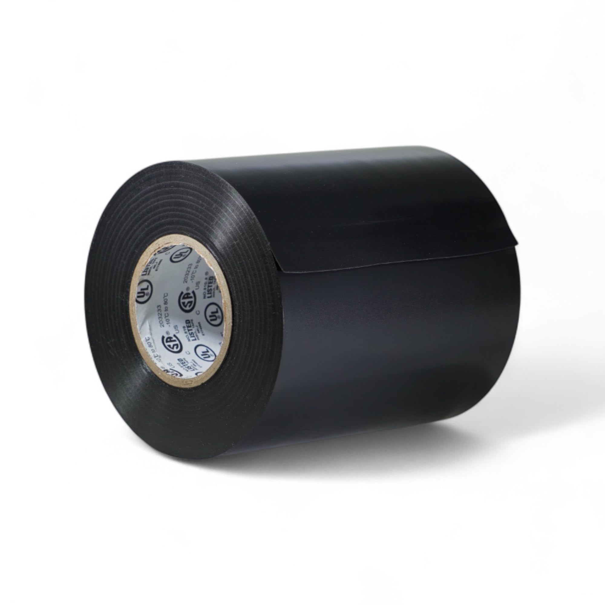 GGR Supplies T.R.U. EL7566-AW Professional Grade Rubber Black PVC Electrical Tape, Rated up to 600 Volts and 176 F - UL/CSA/CE Listed Synthetic: 4 in. x 66 Ft. (8 Mil)