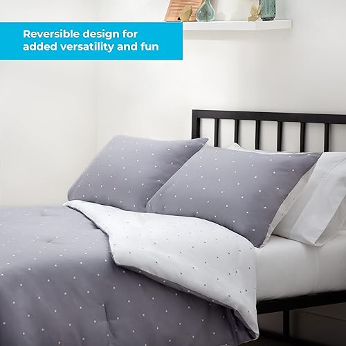 Miniatura 3 de LINENSPA - Edredón de microfibra hipoalergénico, con relleno sintético, para usar todo el año, tamaño King, gris