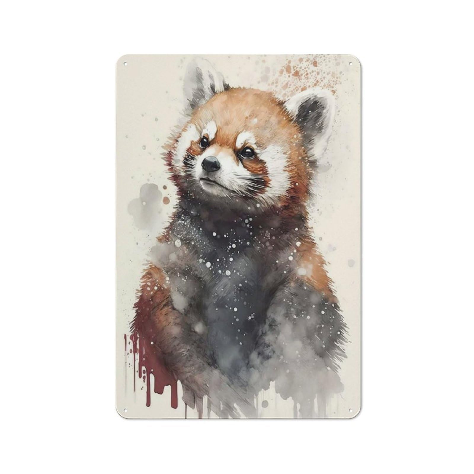Junmoney Wild Red Panda Shop Front Style Cafe Metal Sign 30X20cm Featuring Restaurant Wall Art For Takeaway, Bar, Kitchen Or Counter Area