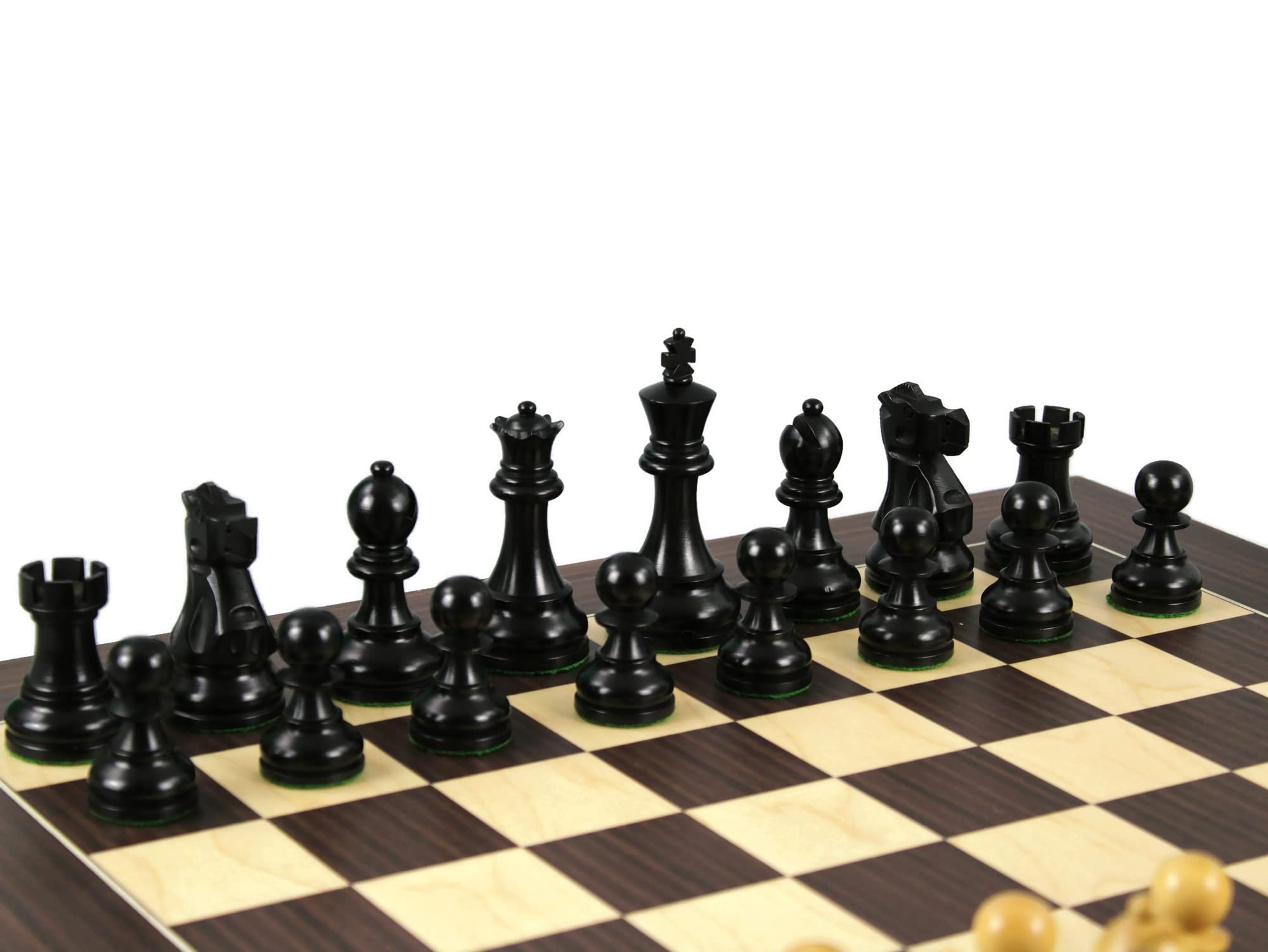 Set di scacchi in legno Macassar Board 20 pollici ponderato Ebanizzato Reykjavik Staunton Pezzi 9,75 pollici
