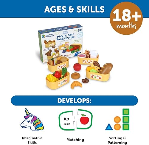 Miniatura 4 de Learning Resources New Sprouts Pick 'n' Sort - Grupos de alimentos, 26 piezas, a partir de 18 meses, tienda de comestibles, juego de simulación,