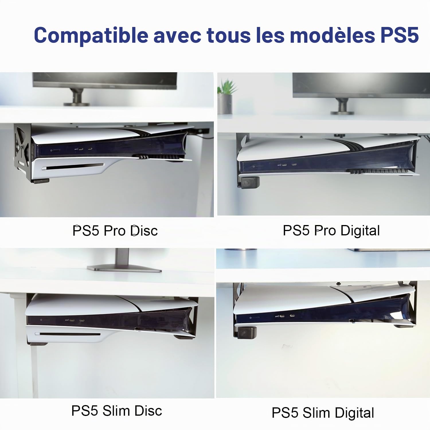 Monzlteck DP-05 Support de Bureau pour PS5/PS5 Slim, Support furtif Compatible avec Disque PlayStation 5 et Console numérique Edition numérique, économie d'espace, DP-05