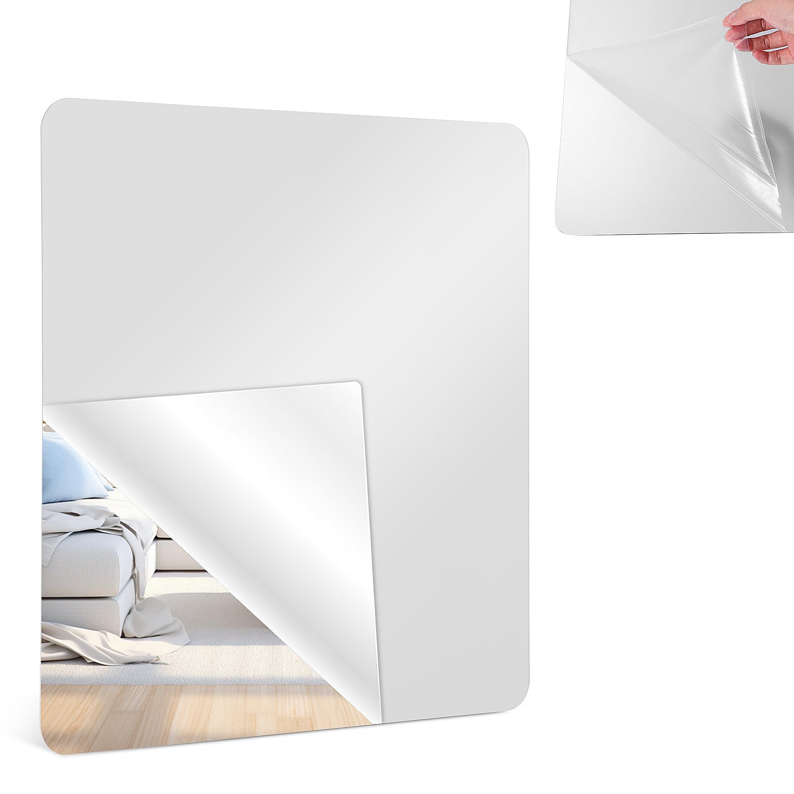 Miroir maquillage autocollant pour chambre et espace beauté mural