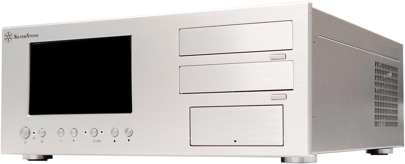 SilverStone SST-LC18S-V64 Lascala HTPC All Aluminium ATX Computer Case, integrated 7" LCD-Display, Digital-Pen, Remote Controller with On/Off-Function and iMON Media Center Software, silver