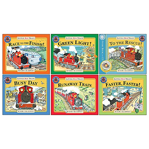 Little Red Train Series Books 1 - 6 Collection Set by Benedict Blathwayt (Runaway Train, To The Rescue, Faster, Faster, Green Light, Race To The Finish & Busy Day)