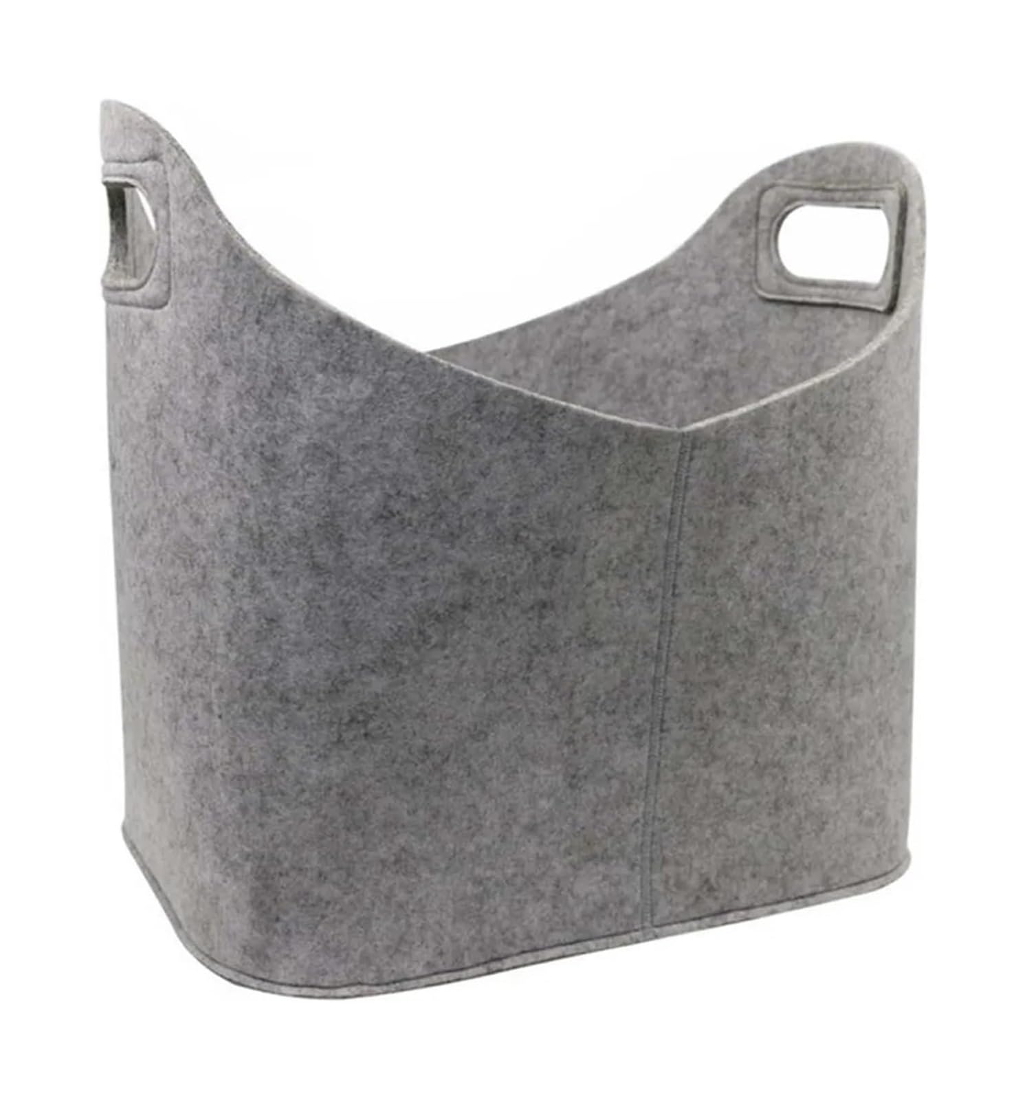 Borsa per legna da ardere per caminetto, Cesto porta legna in feltro pieghevole con manico grigio nero 40x30x40cm(Grijs)
