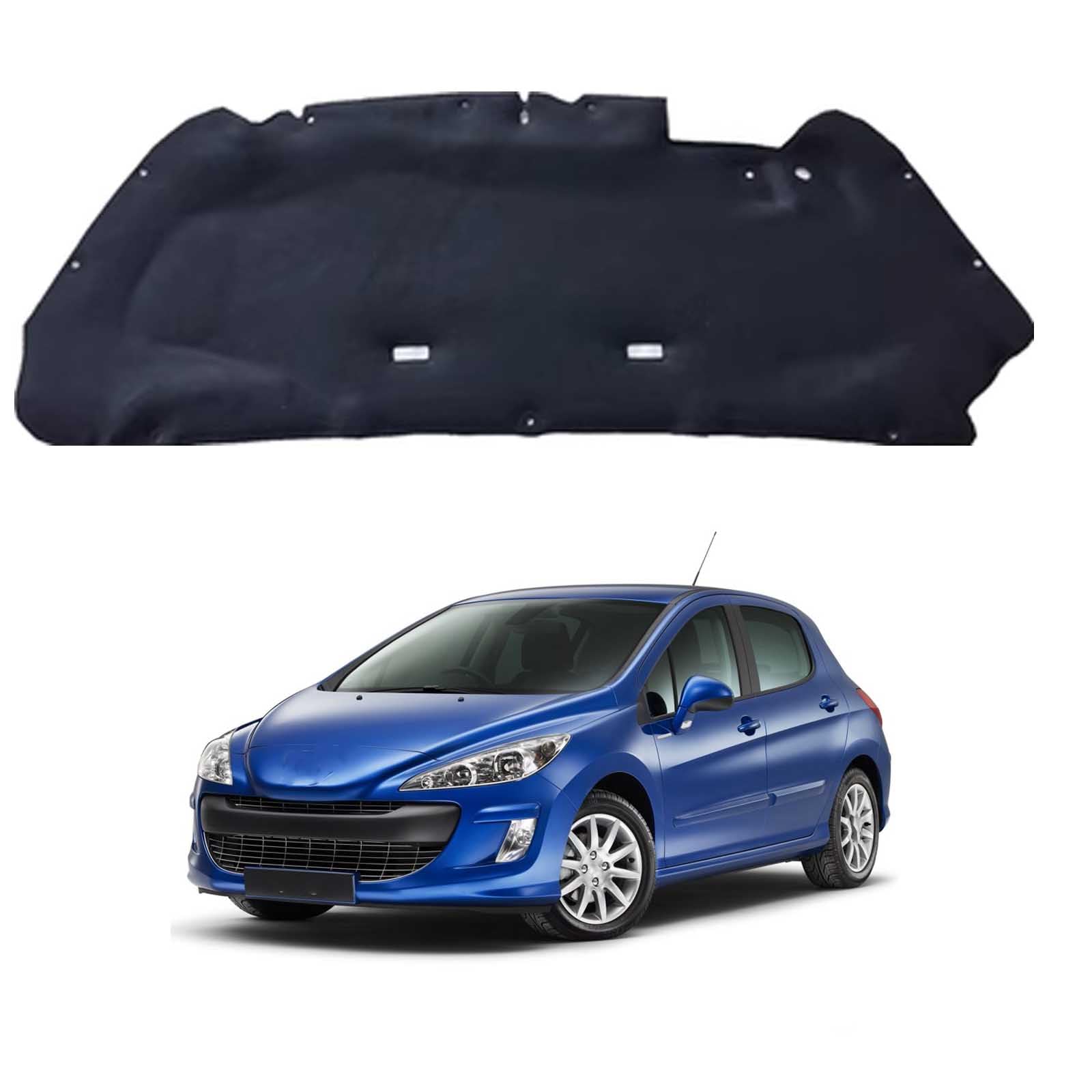 Papep Normal Heat Shield & Soundproof Cotton For Peugeot 308 2010-2015, Bonnet Engine Insulation Mat, Noise Reduction Thermal Liner Cover For Car Hood