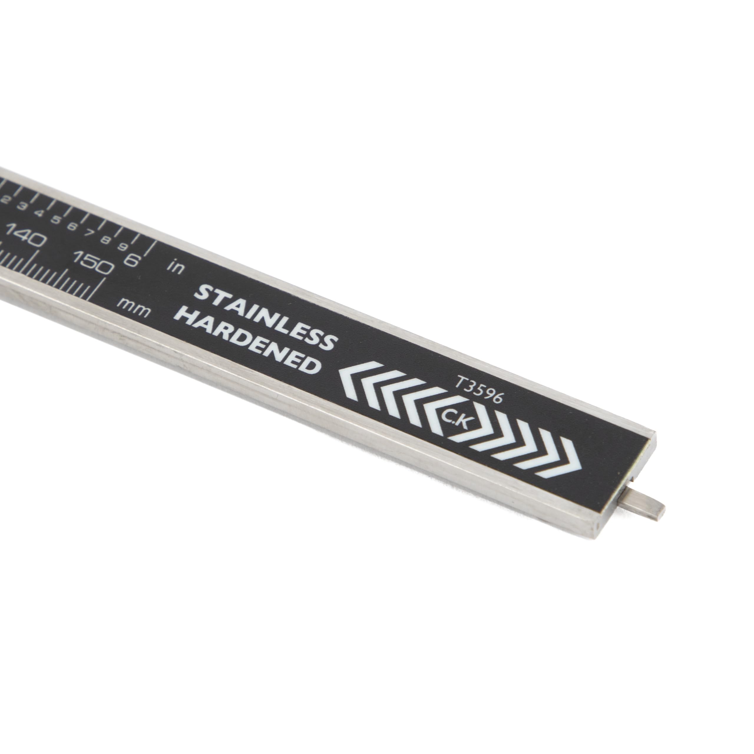 C.K Tools Digitaler Messschieber, 150 mm 6 Zoll Edelstahl Schieblehre, Großes Display, Metrische und Imperiale Anzeige, 0,01 mm Auflösung, Tiefenstange, Innen Außen Stufenmessung, ABS Etui, CK T3596