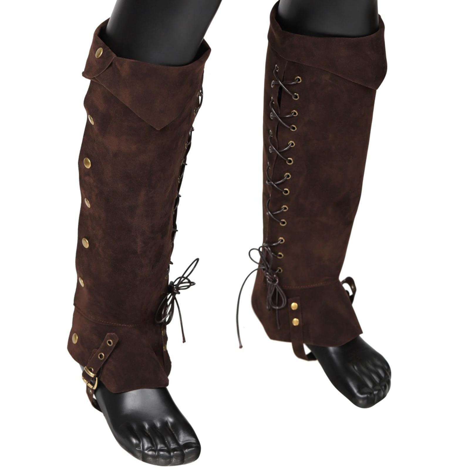 Cubrebotas Piratas Y Vikingas De Cuero Sintético - Fundas Para Piernas Medievales, Ajustables, Para Disfraces De Caballero Cubrebotas Piratas Y Vikingas De Cuero Sintético - Fundas Para Piernas Medievales, Ajustables, Para Disfraces De Caballero