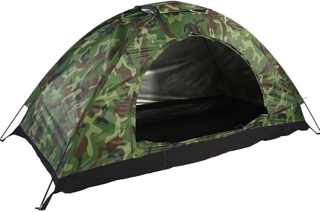 Camping Tent Outdoor-One man Tent- Camping Pop-up Tent, dome tent Waterproof One Person Tent Outdoor Camouflage UV Protection for Camping Hiking
