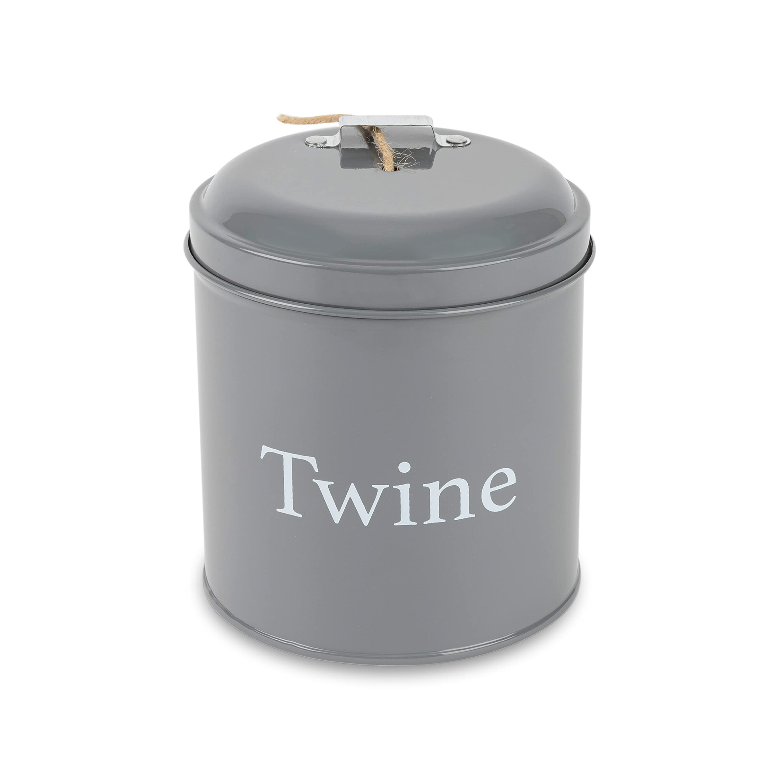 ThistlewoodClassic Garden Twine Tin with Cutter (Includes 140m Natural Jute Twine) - Slate Grey