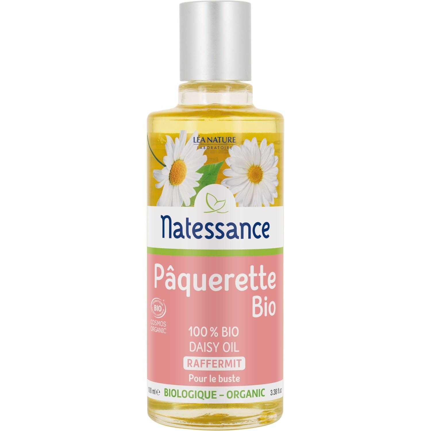 Buste raffermi et sublimé — LEA NATURE Huile Corps Raffermissante Pâquerette Bio, Flacon Verre 100mL - Lot de 2