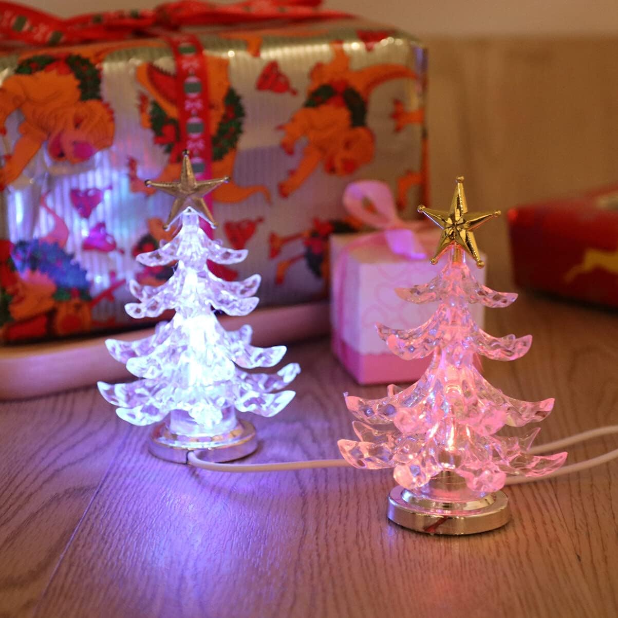 4pcs Christmas Led Light Desktop Snowman Lamp USB Powered Table Lamp for Home Decor Bedside Night Light Festive Decorative Lighting for Christmas