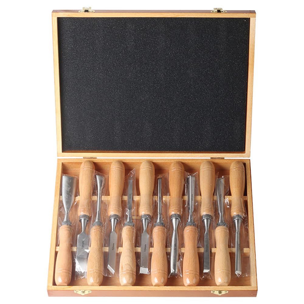 NEWFUN Formones para Madera, Juego de Cinceles de Torneado de Madera de 12 Piezas para Entusiastas de la Ralla en Madera