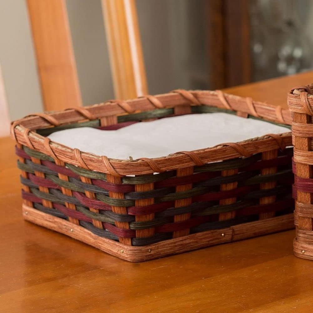 Bear Hollow Baskets Amish and Hand-Made Woven Napkin Basket 8 1/2" x 8 1/2"