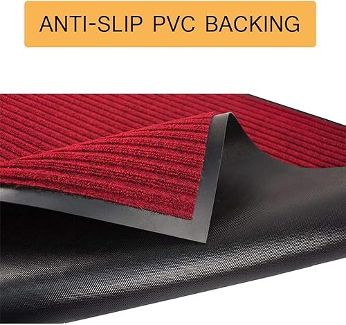 Miniatura 5 de RZMY Tapete de grado comercial para puerta de 3 x 10 pies, resistente, resistente, colección de entrada, antideslizante, con respaldo de goma y