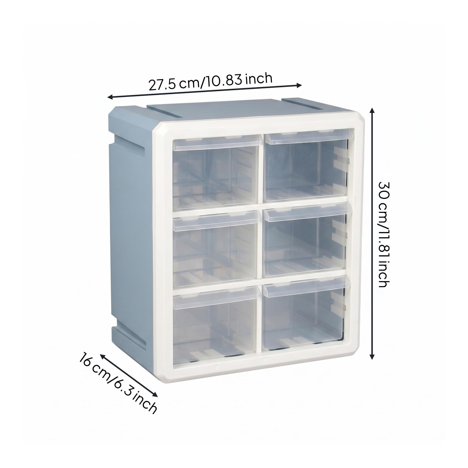 Organizzatore a Cassetti Cassetti Trasparenti Estraibili Mobili Contenitori Plastica Arredo Ufficio, Nero