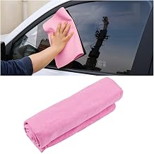 BESULEN Car Chamois Cloth, 26 X 17 Super Absorbent Vehicle Shammy Towel, Scratch Free Reusable Automotive Drying Washing Cleaning Wipes Accessories, Universal for SUV, Sedan, Truck Pink