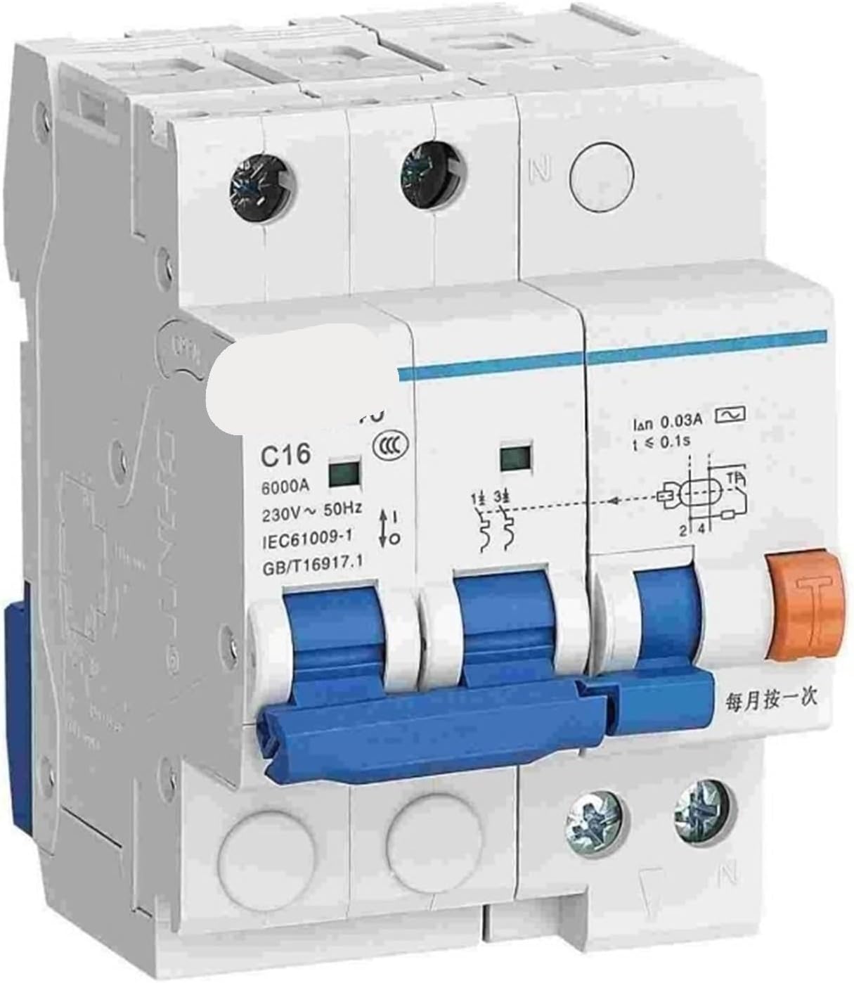 1 pcs Leakage Circuit Breaker NB1L-40 1PN 2P Electromagnetic Differential Switch RCBO Type C 10A 16A 20A 25A 40A Transfer Switch(1PN,16A)