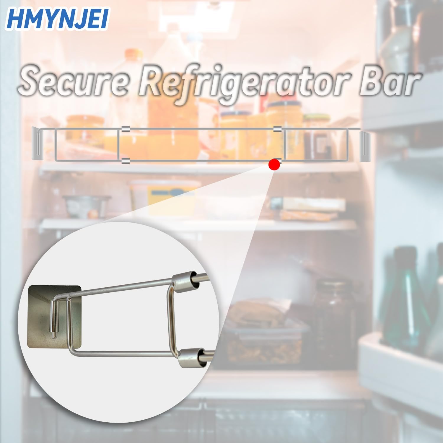 12-22 Inch Adjustable RV Secure Refrigerator Bar - Stainless Steel Tension Rods, Fridge Food & Drink Stabilizers to Prevent Spills in Camper Fridge, Cabinet, Kitchen, Bookshelf