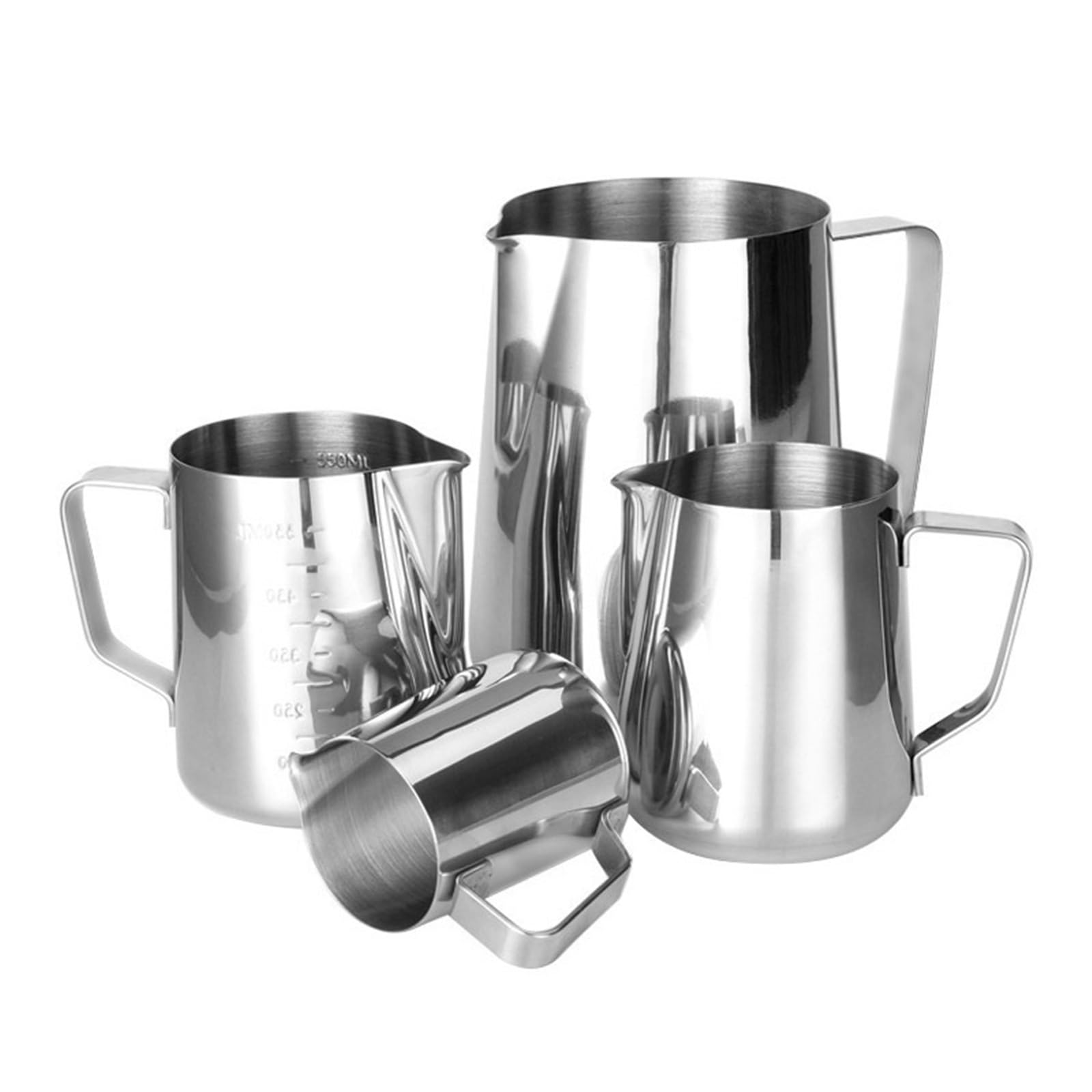 Taza De Café Latte Art, Jarra For Espumar Leche De Acero Inoxidable 304, Taza For Espumar Leche Con Pico Y Marcas De Medición(Scaled latte art cup 1pcs,2000ml)