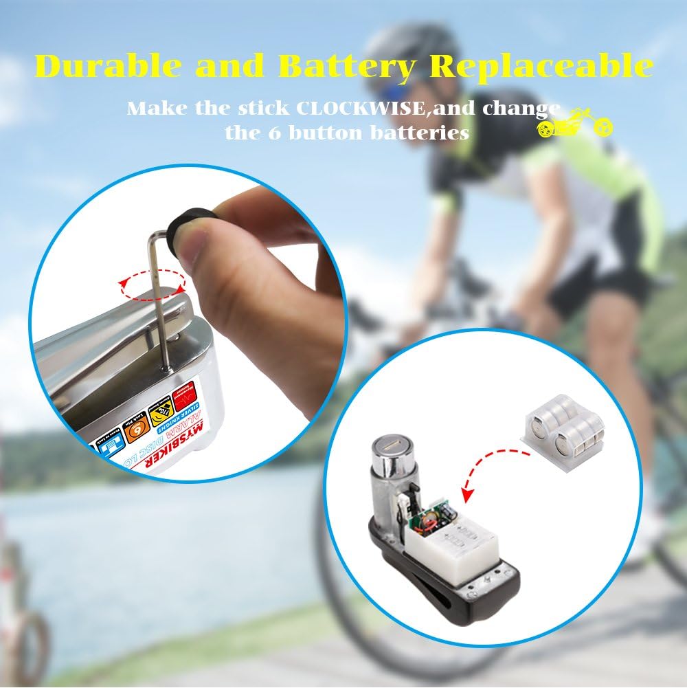 Flаѕh Dеаlѕ - 80% оƒƒ Disc Brake Lock, Mysbiker Alarm Disc Lock 110dB Anti Theft Waterproof Motorcycle Wheel Scooter Lock with 2m Reminder Cable 3 Keys Carry Pouch for Brake Rotor up to 6mm Motorcycle Bеѕt Cуbеr Dеаlѕ 🔥 Disc Brake Lock, Mysbiker Alarm Disc Lock 110dB Anti Theft Waterproof Motorcycle Wheel Scooter Lock with 2m Reminder Cable 3 Keys Carry Pouch for Brake Rotor up to 6mm Motorcycle