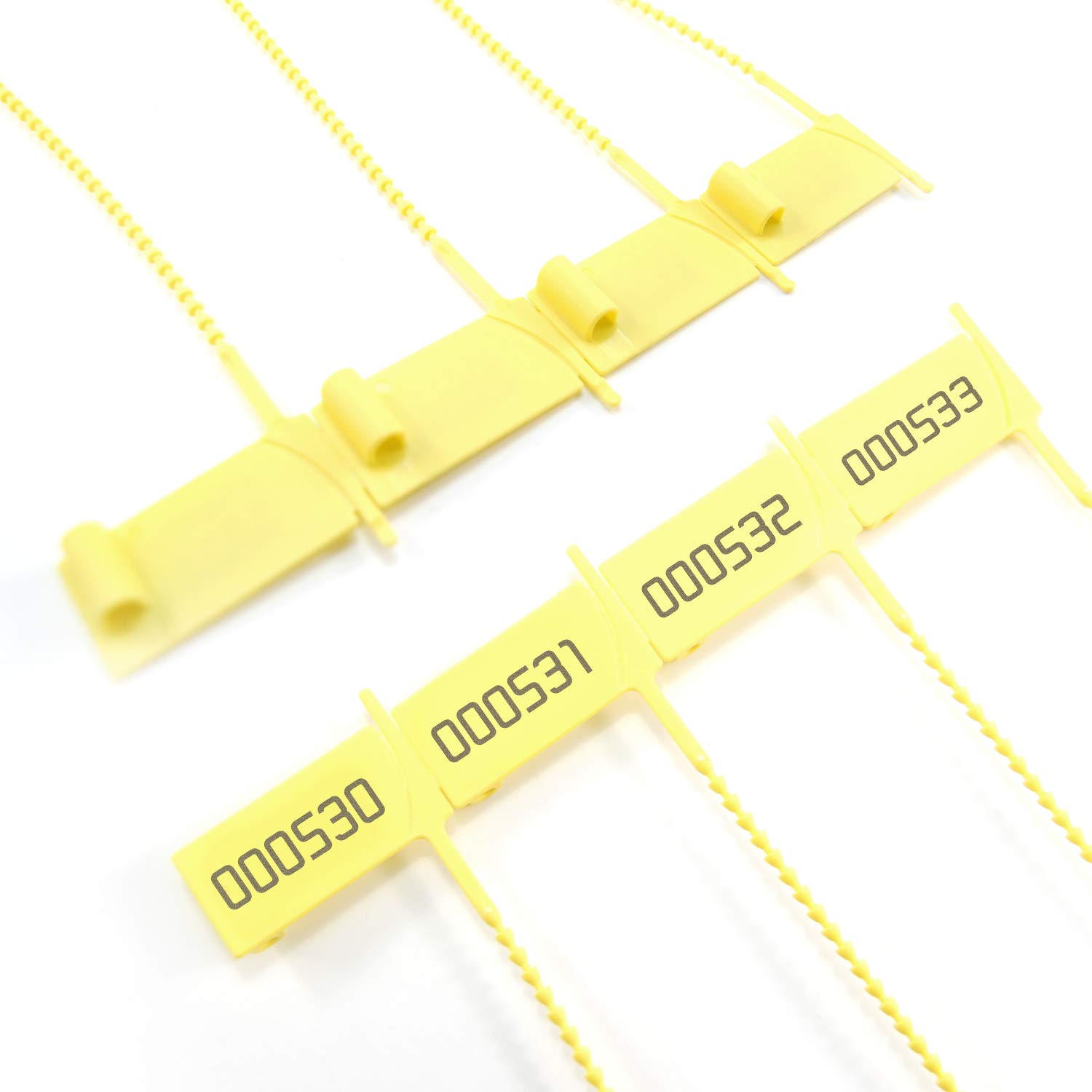 Fascette Sigillo Di Sicurezza In Plastica, 25 Cm, Numerate, Antimanomissione, Arancioni, 100 Pezzi