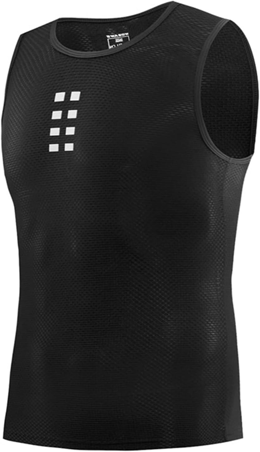 Men's SLE ess Cycling Undershirt Quick Bike Base Layer Vests Summer Running Vest Elastic Breathable Sport Clo g for Running Jogging Cycling Gym Fitness-KUAW