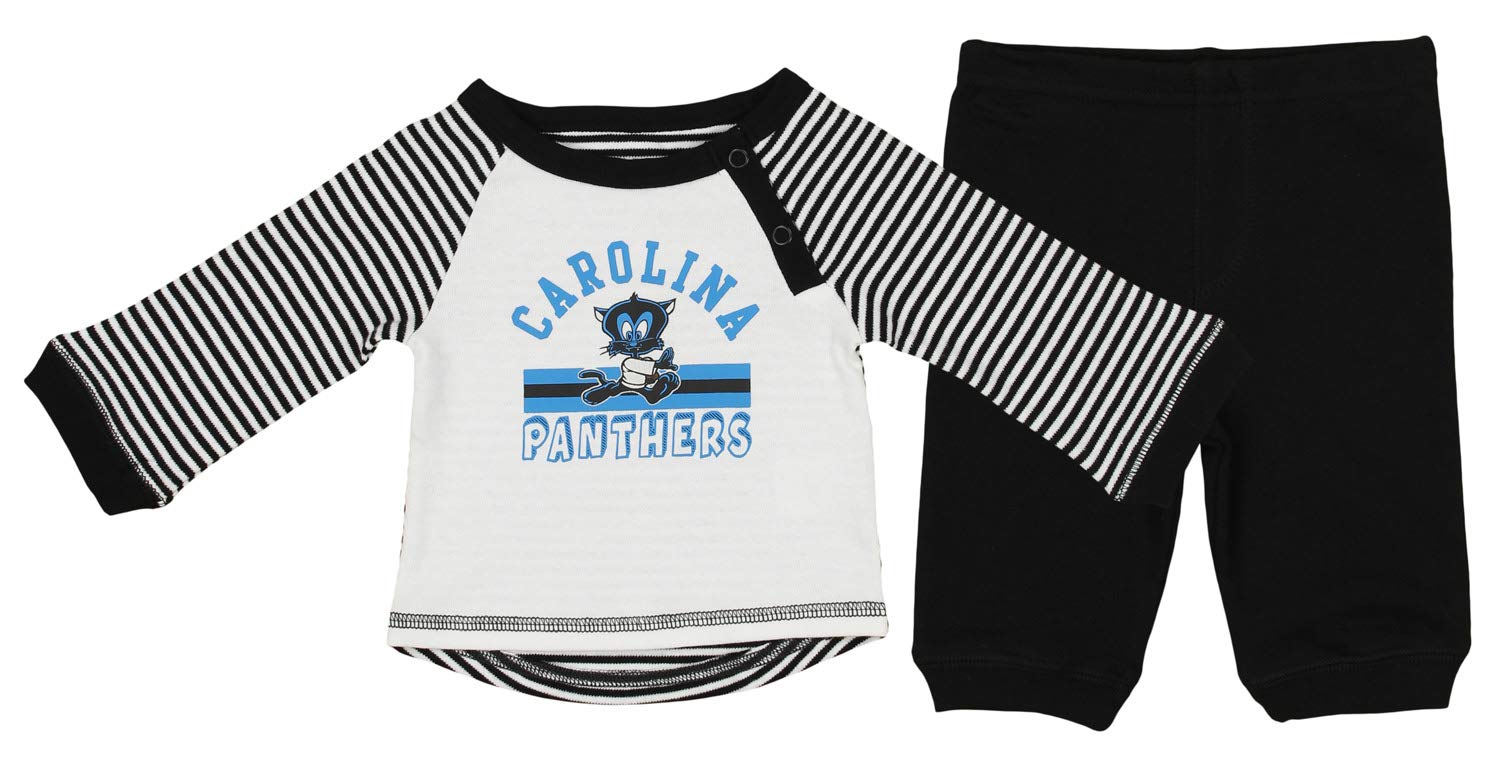 Outerstuff NFL Newborn (0M-12M) Team Color Long Sleeve Shirt and Pant Set, Carolina Panthers 6-9 Months