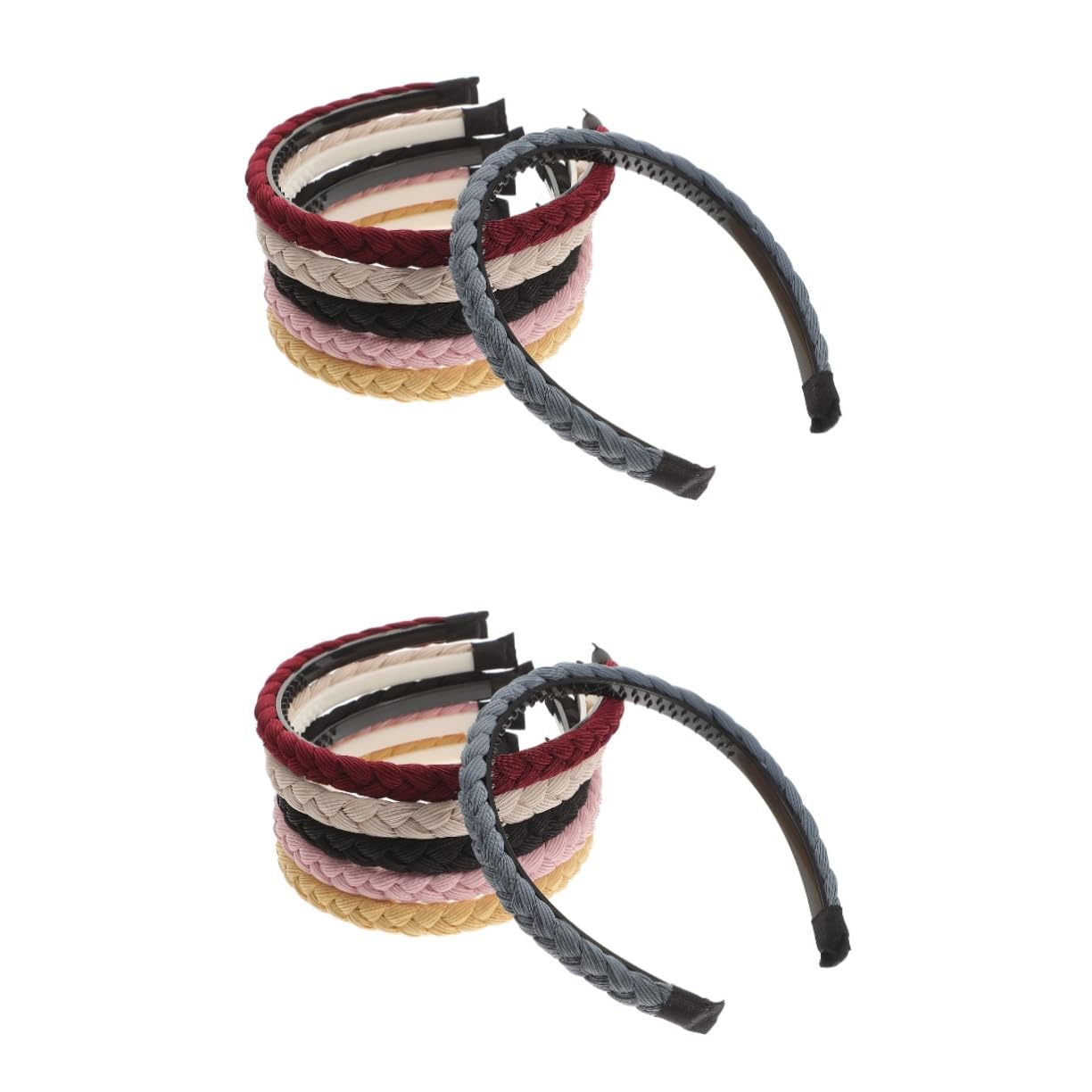 Beavorty 12piezas Diademas De Pelo Trenzadas De Sintético Accesorios Para Cabello Para Mujeres Fiestas y Ocasiones Diarias Vino