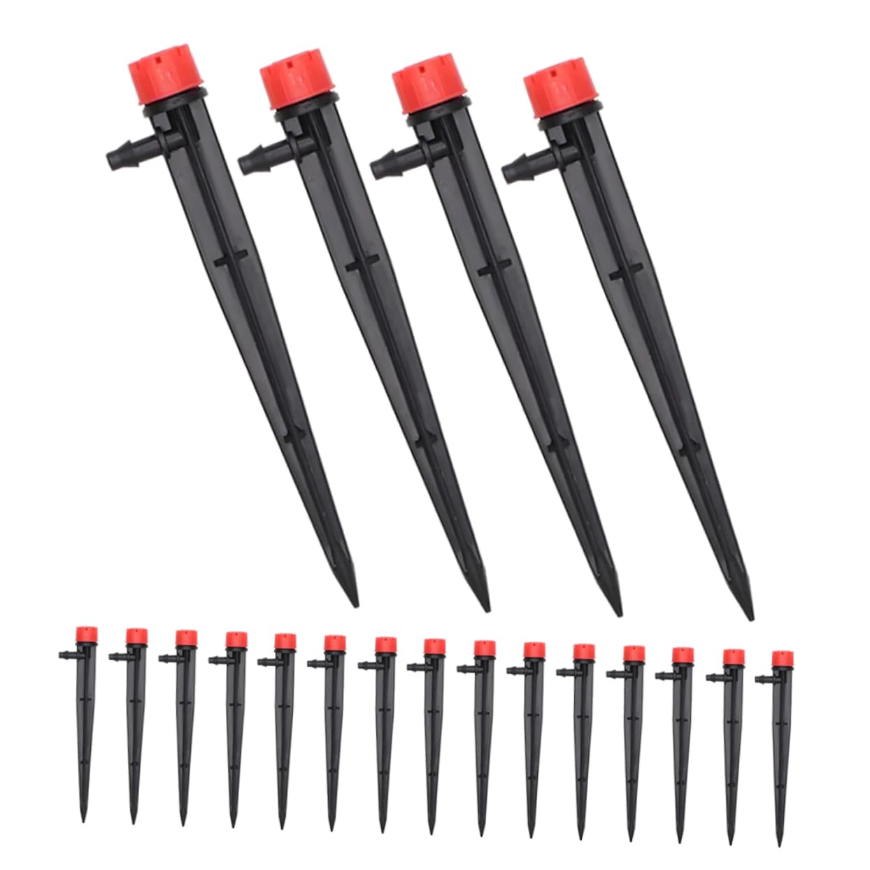 BESPORTBLE 20pcs Adjustable Drip Irrigation Drippers with 360 Degree Water Flow 18cm Stake Design for Garden Watering Systems Efficient Drip Irrigation Parts for Plants and Lawns